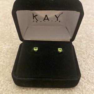 New never worn Kay Jewelers White Gold Peridot studs (1 ct. each)